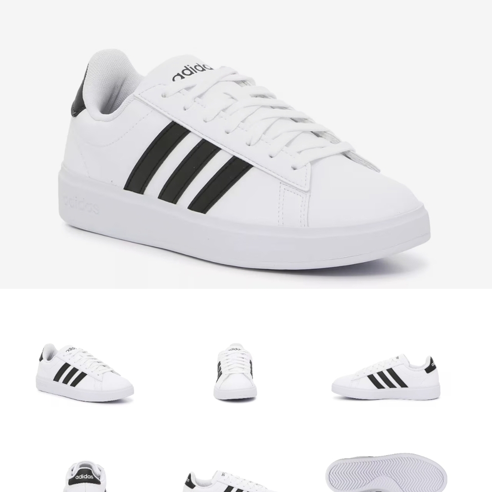 Adidas Classic White Sneakers with Black Stripes